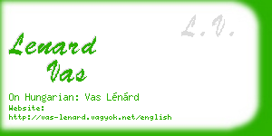 lenard vas business card